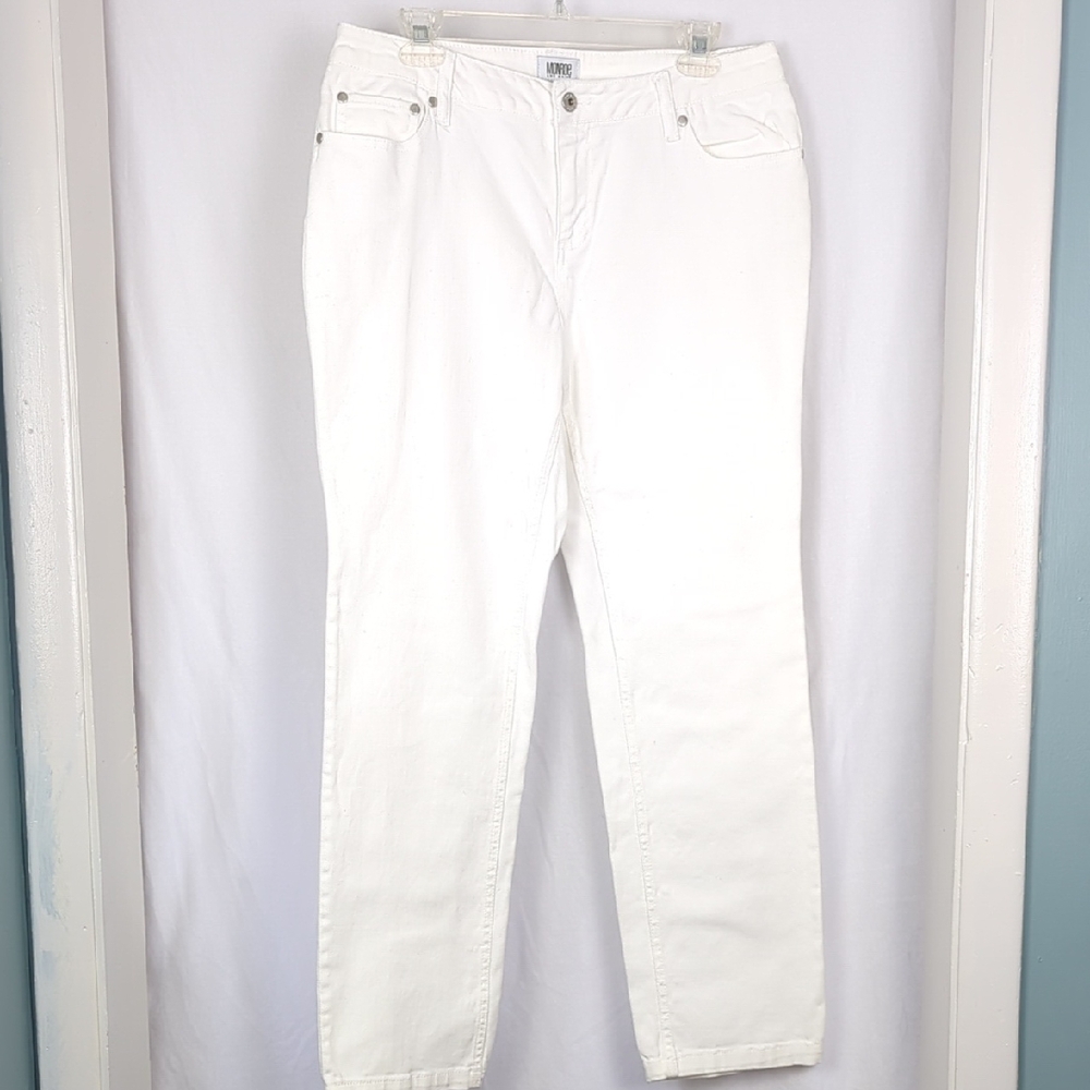 MONROE Women's White Denim Jeans Size 12
